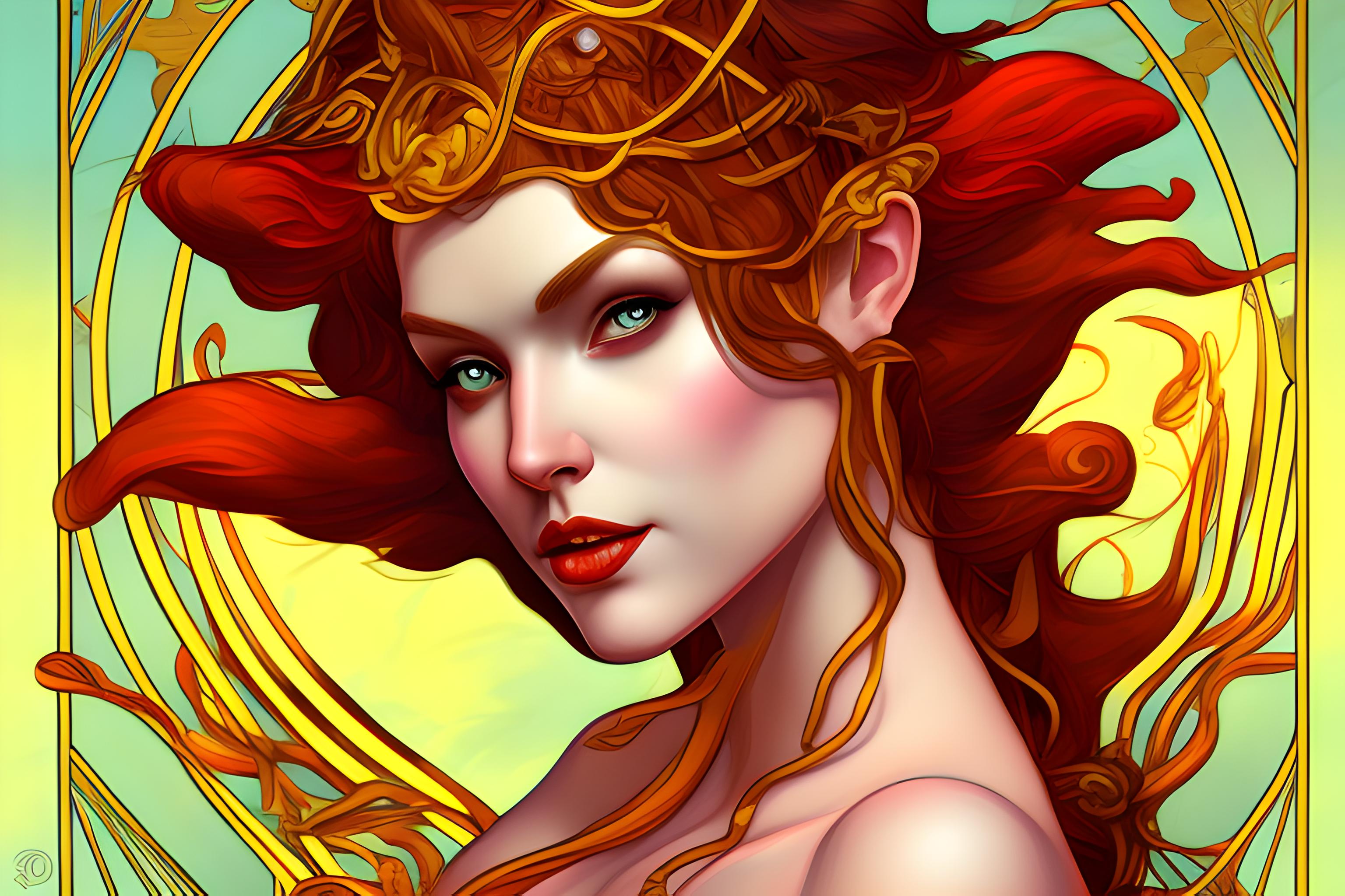 Sexy Keyleth From Vox Machina In Mucha Style Wallpapersai 4984